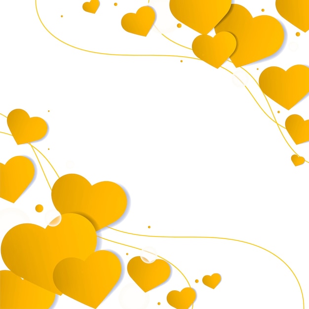 Yellow Heart Border Background Vector – Free Download