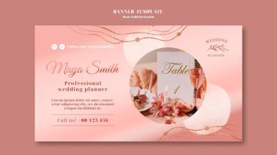 Rose Gold Banner Design Template – Free Download