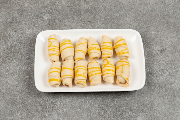 Delicious Homemade Biscuits on White Square Plate – Download Free Stock Photo