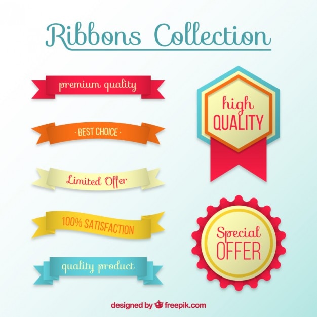 Ribbons and High-Quality Badges – Free Download