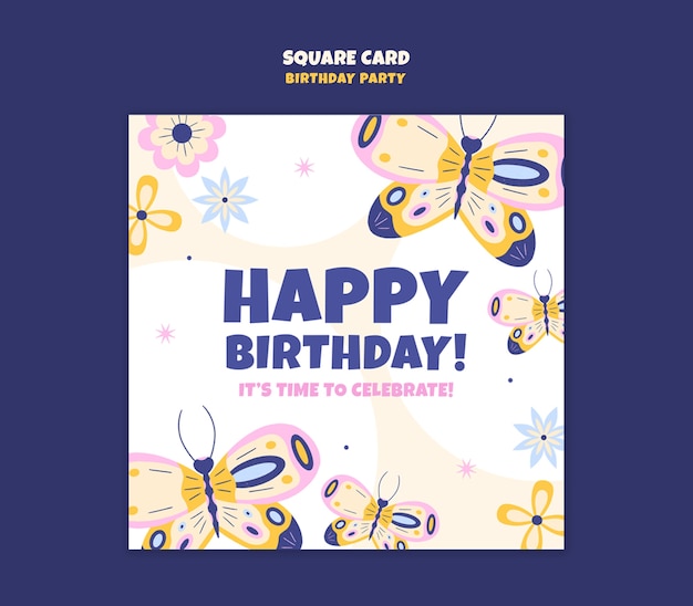 Happy Birthday Celebration Card Template – Free Download