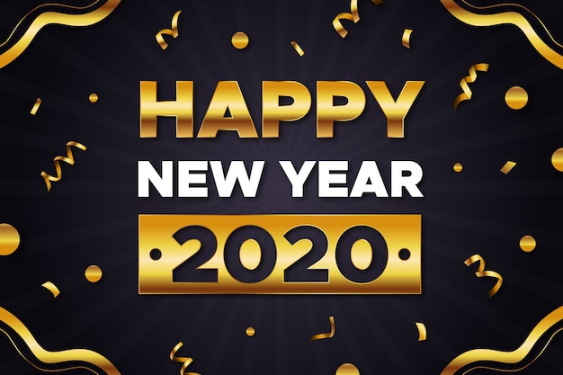 Golden New Year 2020 Background Concept – Free Download