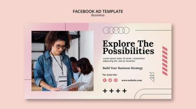 Flat Design Business Solution Facebook Template – Download Free Stock Photo