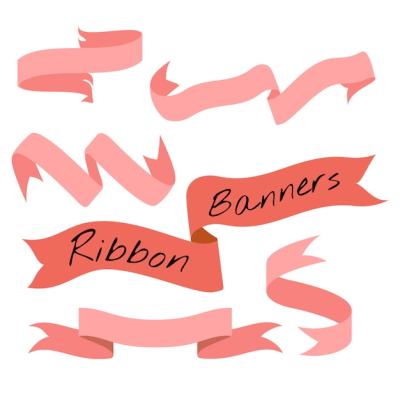 Red Ribbon Banner Set Collection Vector Illustration – Free to Download