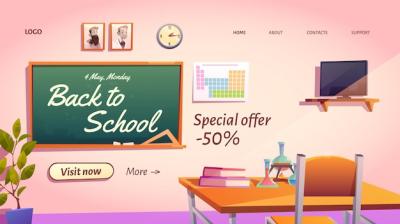 Back to School Banner Featuring Special Promo Sale Offer – Free Download