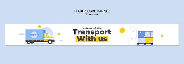 Transport Leaderboard Banner Template Design – Free Download