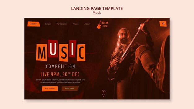 Gradient Music Template Design for Free Download