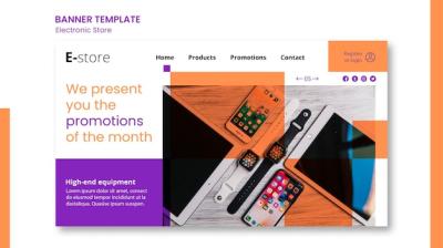 Electronic Store Banner Template – Free to Download