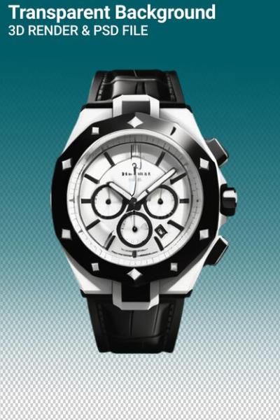 Silver and Black Watch on Isolated Background – Free Download