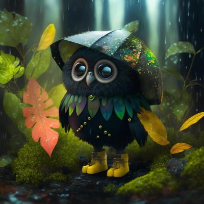 Cute Owl in a Raincoat – Download Free Stock Photo