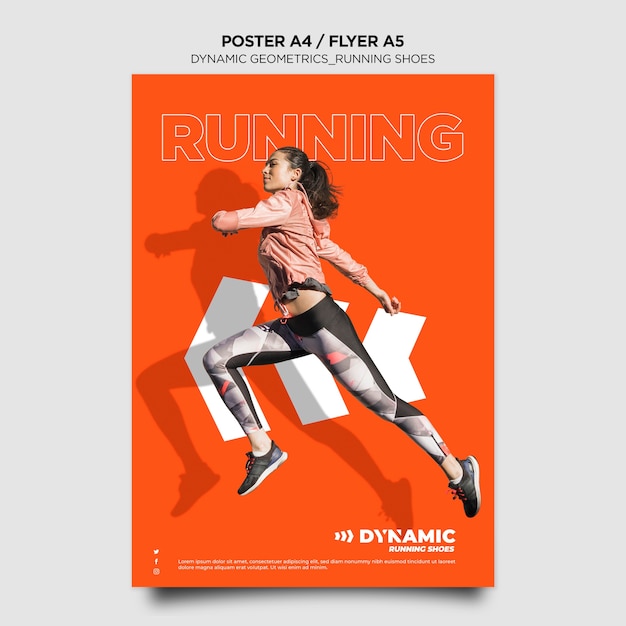 Running Shoes Poster Template – Free Download, Free Stock Photo