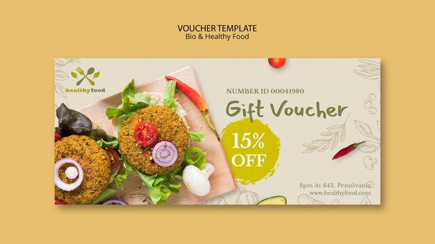 Healthy Food Voucher Concept for Restaurants – Free Download