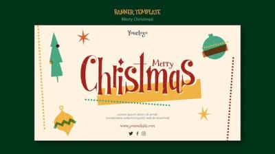 Christmas Horizontal Banner Design – Free Download