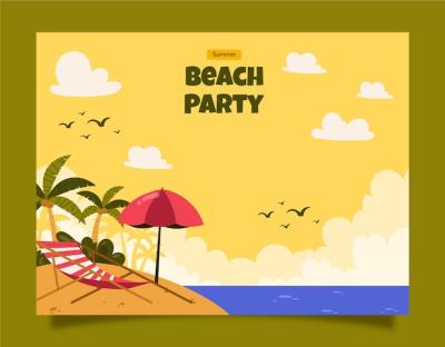 Flat Photocall Template for Summer Season Celebration – Free Download