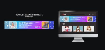 Gradient Influencer YouTube Banner Design Template – Free to Download