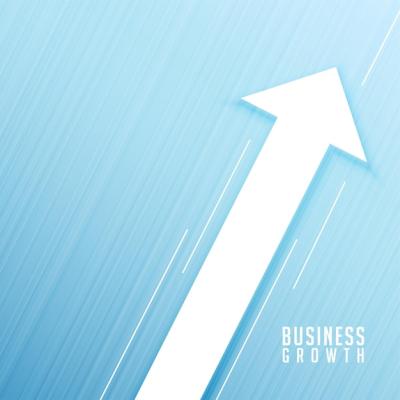 Business Arrow Illustrating Growth Towards Success on Blue Background – Free Stock Photo for Download