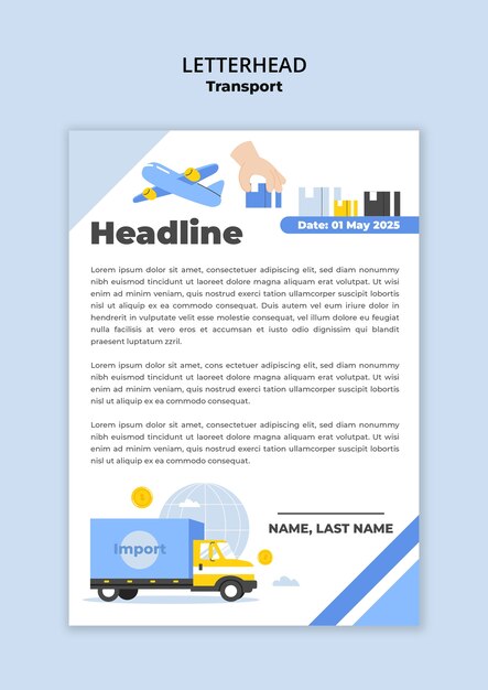 Transport Letterhead Template Design – Free Download