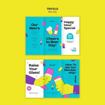 Beer Day Celebration Trifold Brochure Template – Free Download