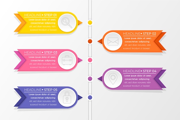 Flat Business Timeline Infographic – Download Free Stock Photo