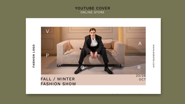 Minimalistic YouTube Cover Template for Online Fashion Store – Free Download