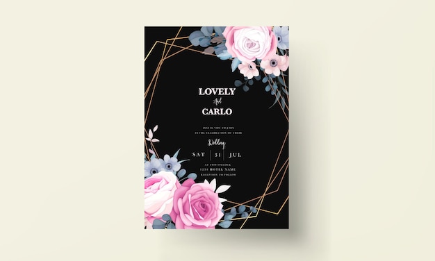 Beautiful Floral Design for Elegant Hand-Drawn Wedding Invitations – Free Download