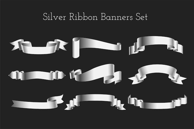 Silver Ribbon Element Banner Design – Free Download, Free Stock Photo