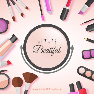 Flat Design Makeup Background – Free Download