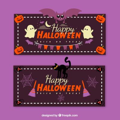 Classic Halloween Party Banners – Free Download