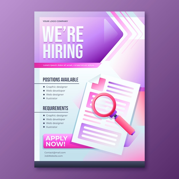 Gradient Hiring Poster Template – Free Download