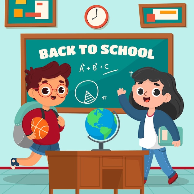 Flat Illustration for Back to School Season – Free Download