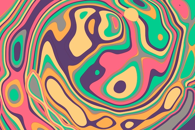 Flat Hand-Drawn Psychedelic Groovy Background – Free Download