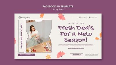 Hand Drawn Spring Sale Facebook Template – Free Download