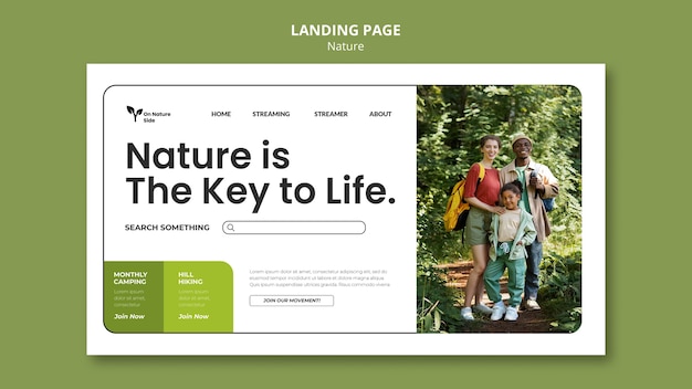 Flat Design Nature Template – Free Download