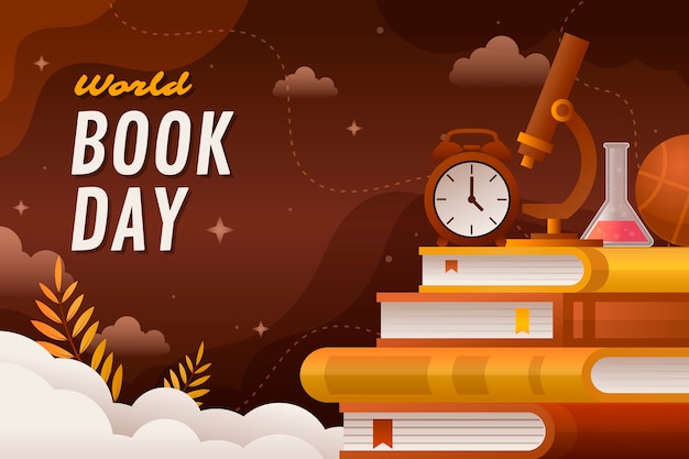 Gradient World Book Day Background – Free Download