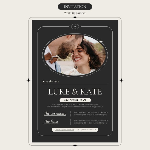 Minimal Wedding Celebration Invitation Template – Free Download