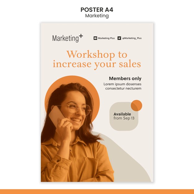 Marketing Poster Template Featuring Eye-Catching Photo – Free Download