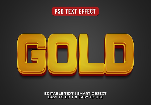 Editable 3D Style Gold Text Effect – Free Download