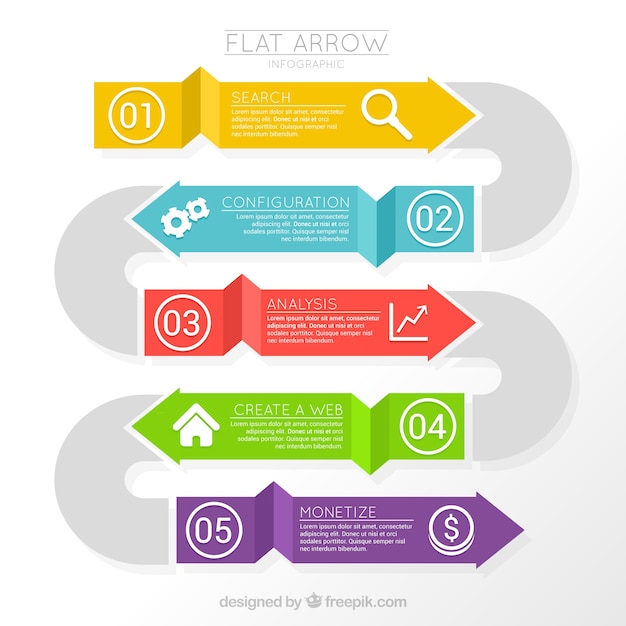 Colorful Flat Infographic Arrows – Free Stock Photo for Download