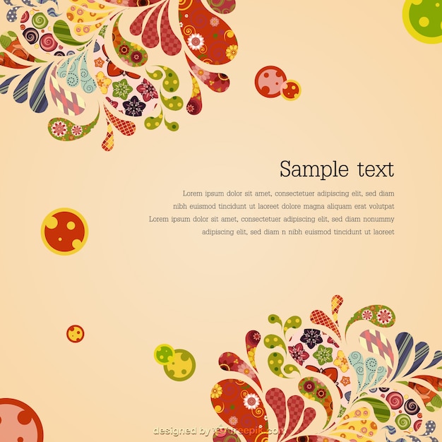 Decorative Floral Retro Background – Free to Download