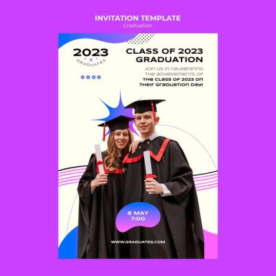 Gradient Graduation Event Invitation Template – Free Download