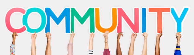 Colorful Letters Forming the Word Community – Free Download