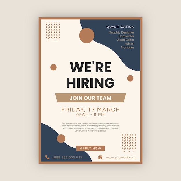 Hiring Poster Design Template – Download Free Stock Photo