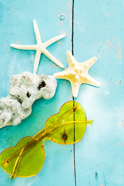 Sunglasses Surrounded by Starfish and Coral – Free Stock Photo Download