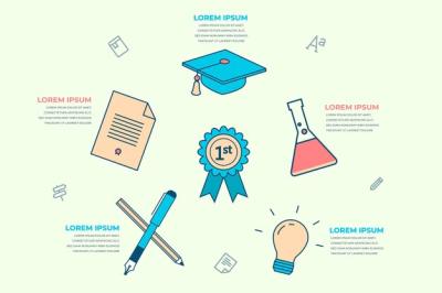 Flat Design School Infographics – Free Download