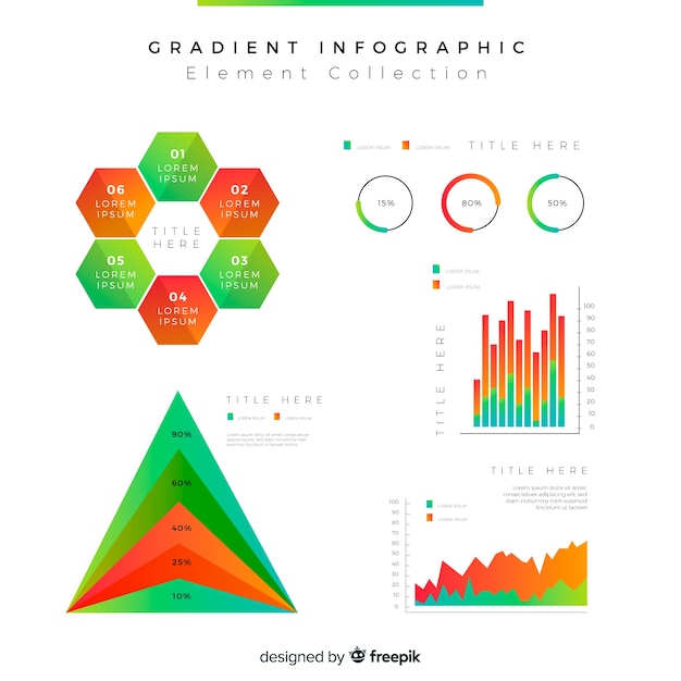 Gradient Style Modern Infographic Element Collection – Free Download