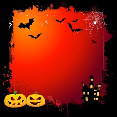 Grunge Halloween Background Featuring Spooky Pumpkins and Haunted House – Free Stock Photo for Download