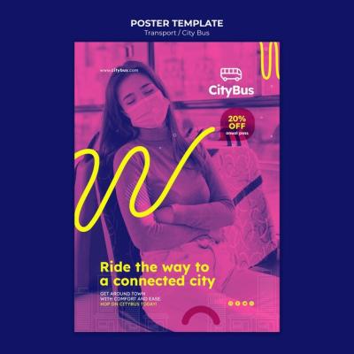 Flat Design Transport Concept Poster Template – Free Download