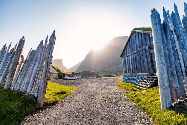 Viking Village at Stokksnes Coast by Vestrahorn Mountain – Free Download