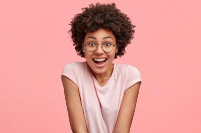 Joyful Young African American Woman Enjoying Leisure Time