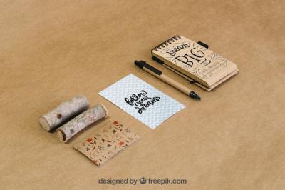 Cardboard Stationery Concept – Free Download